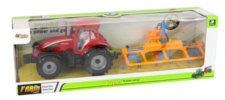 Tractor Roșu cu Grapă – Mecanism de Deplasare prin Fricțiune [6]