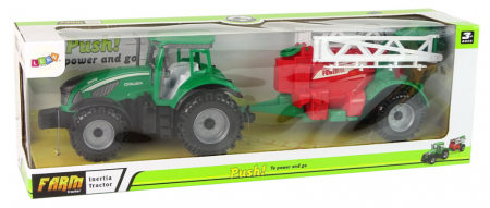 Tractor Verde de Fermă cu Pulverizator Roșu și Verde – Mecanism cu Fricțiune [6]