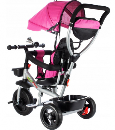 Tricicletă Pivotantă cu Acoperiș Roz [3]