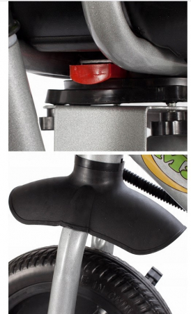 Tricicletă Pivotantă cu Acoperiș Roz [8]