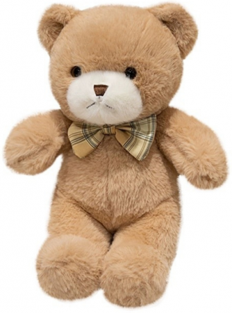 Ursuleț de pluș cu fundiță bej – 25 cm [1]