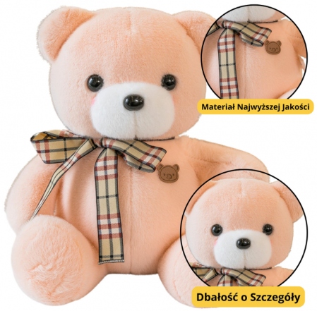 Jucarii de plus - Ursuleț de pluș cu papion crem 23 cm