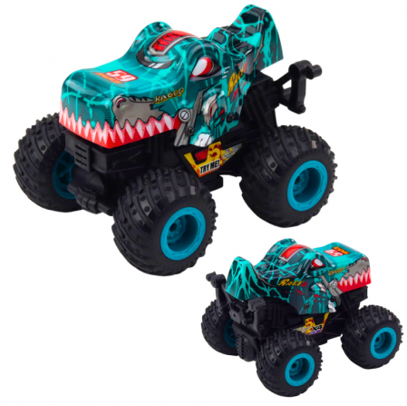Vehicul Offroad Dinosaur cu propulsie, lumini și sunete, verde-turcoaz. [2]