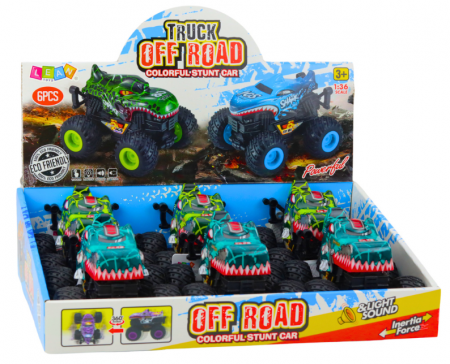 Vehicul Offroad Dinosaur cu propulsie, lumini și sunete, verde-turcoaz. [3]