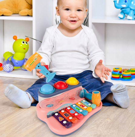 Xilofon pian educativ – Jucărie muzicală cu ciocănel și bile [2]