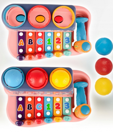 Xilofon pian educativ – Jucărie muzicală cu ciocănel și bile [9]