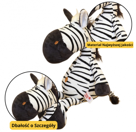 Jucarii de plus - Zebră de pluș – mascotă alb-negru 25 cm