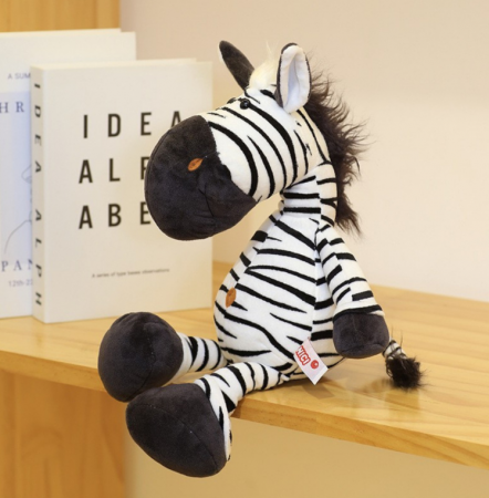 Zebră de pluș – mascotă alb-negru 25 cm [2]
