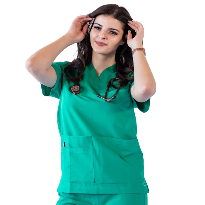 Bluza medicala unisex Lotus Flex stretch - Aqua [2]