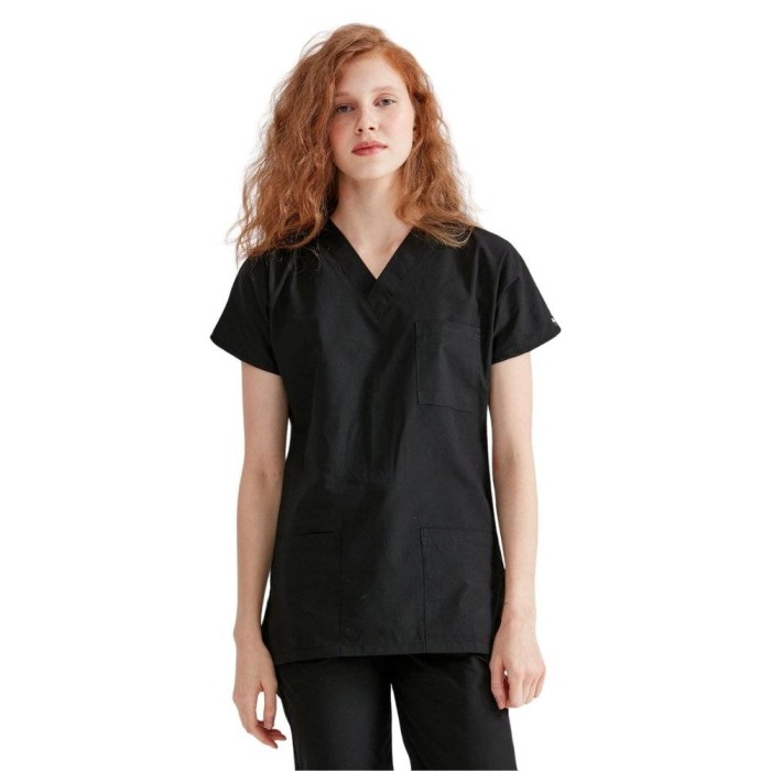 Costum medical negru unisex - Model Classic Flex [2]