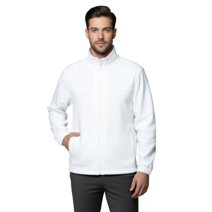 Jacheta polar cu fermoar pentru barbati Alb [1]