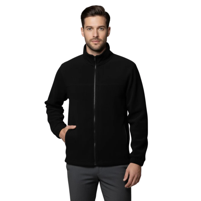 Jacheta polar cu fermoar pentru barbati Negru [1]