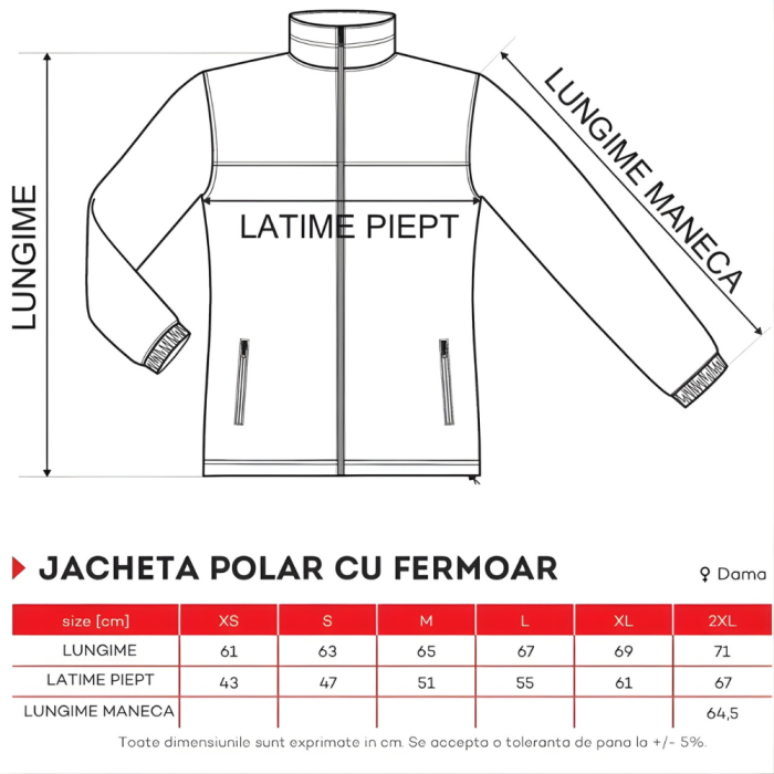 Jacheta polar cu fermoar pentru dama Alb [2]