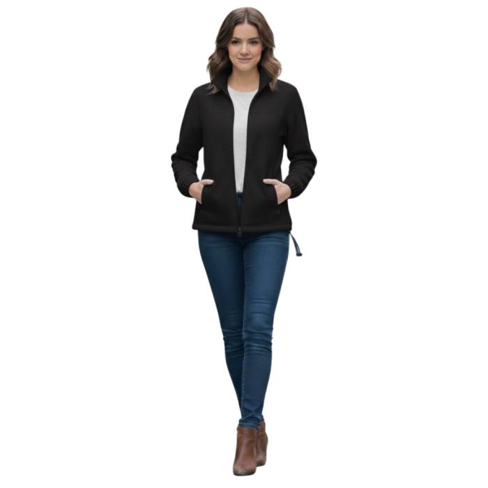 Jacheta polar cu fermoar pentru dama Negru [3]
