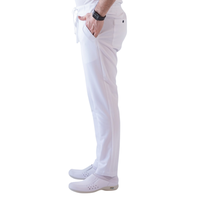 Pantaloni medicali unisex Lotus Flex stretch - Alb [4]