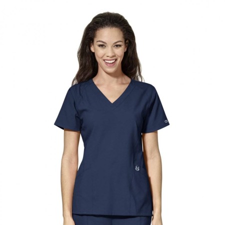 PANTALONI SI BLUZE MEDICALE - Bluza medicala dama WonderWink W123 bleumarin