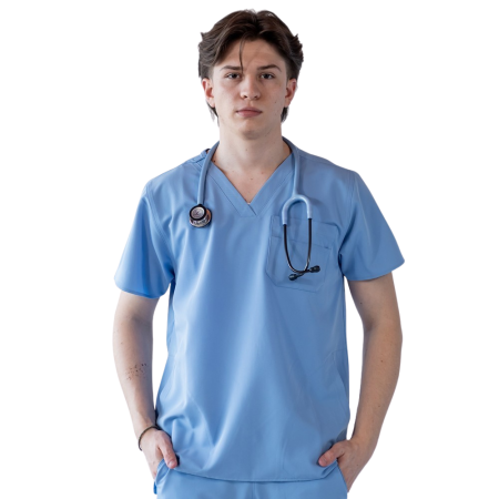 COSTUME MEDICALE - Bluza medicala Lotus Flex stretch - Albastru Ciel