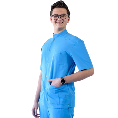 Bluza medicala unisex Lotus Flex stretch tip Tunica - Albastru Deschis [1]