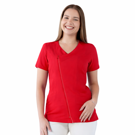 Bluza medicala unisex Lotus Flex stretch - Rosu [2]