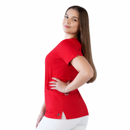 Bluza medicala unisex Lotus Flex stretch - Rosu [1]
