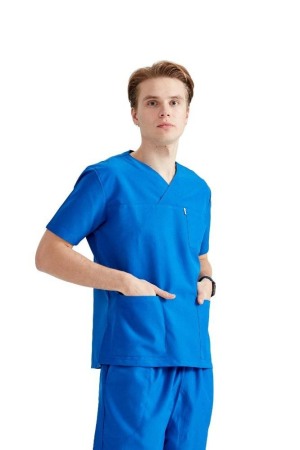 Costum medical unisex albastru royal [3]