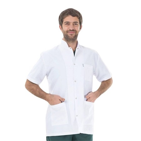 HALATE - Halat scurt pentru barbati cu maneca scurta si guler tip tunica