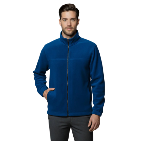 HALATE - Jacheta polar cu fermoar pentru barbati Albastru Regal