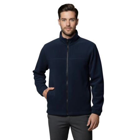 HALATE - Jacheta polar cu fermoar pentru barbati Bleumarin