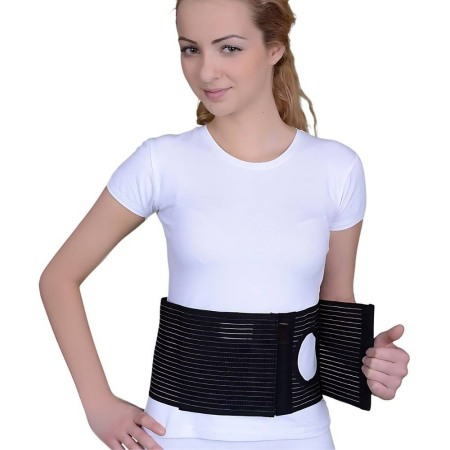 TORACE SI ABDOMEN - Orteza abdominala colostomie / Corset abdominal 16 cm cu gaura pentru colostomie