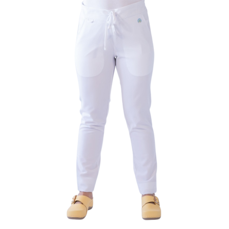 PANTALONI SI BLUZE MEDICALE - Pantaloni medicali unisex Lotus Flex stretch - Alb