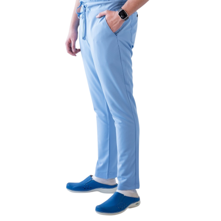 Pantaloni medicali unisex Lotus Flex stretch - Albastru Ciel [3]