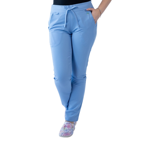 Pantaloni medicali unisex Lotus Flex stretch - Albastru Ciel [1]