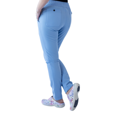 Pantaloni medicali unisex Lotus Flex stretch - Albastru Ciel [2]