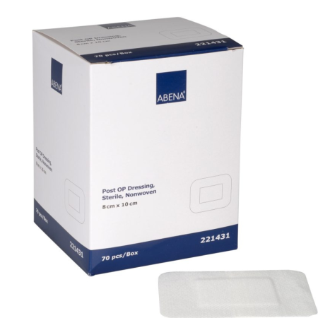 PRODUSE ABENA - Plasturi sterili din material netesut, Post OP, 8x10 cm, 70 buc.