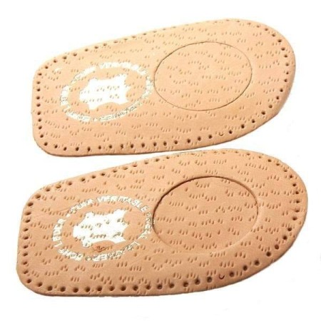 Sustinator calcai cu perforatie detasabila din spuma latex acoperita cu piele naturala