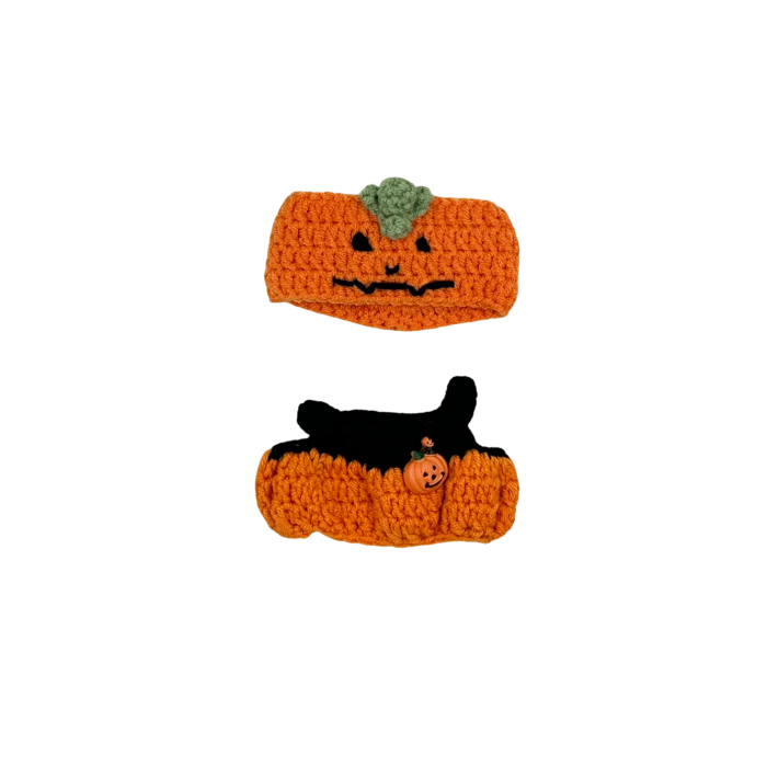 Set îmbrăcăminte pentru păpuși sau pentru Labubu de 17 cm, model pentru Halloween, alcătuit din două piese croșetate [3]