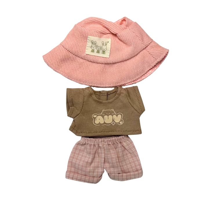 Set îmbrăcăminte pentru păpuși sau pentru Labubu de 17 cm, model alcătuit din trei piese, culori pastelate, bumbac de calitate [4]