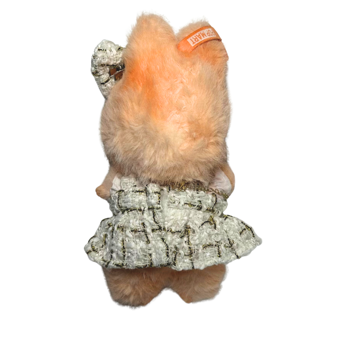 Set îmbrăcăminte pentru păpuși sau Labubu 17 cm, model deosebit alcătuit din rochie elegantă, bluză albă de bumbac, agrafă bentiță și medalion auriu [3]