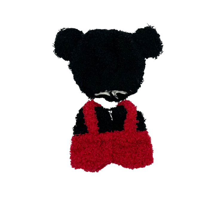 Set îmbrăcăminte pentru păpuși sau pentru Labubu de 17 cm, model Mickey Mouse, alcătuit din salopetă și căciula asortată [3]