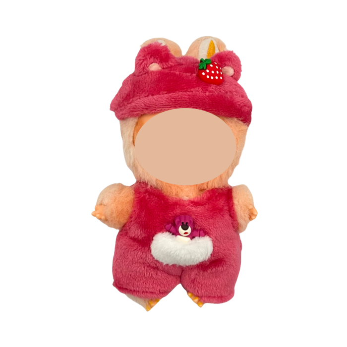 Set imbracaminte pentru papusi sau plusuri de 17 cm, doua piese, roz inchis si alb [2]