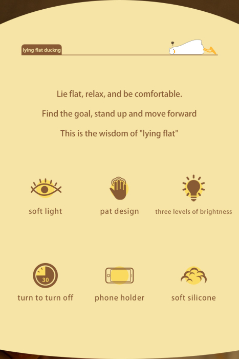 2 in 1 veioza portabila LED din silicon si suport telefon, model Duck, lumina reglabila, timer 30 min, incarcare tip USB-C, [7]