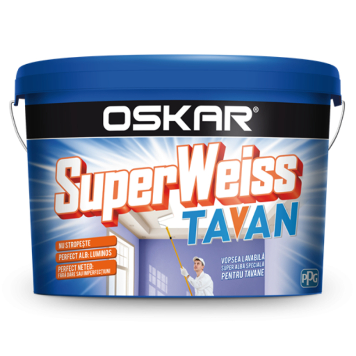Vopsea lavabila interior Oskar Superweiss tavan, alb, 2.5 l [1]
