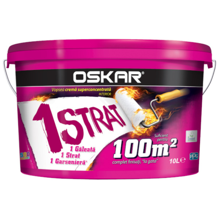 Vopsea lavabila Oskar interior,crema 1 strat, alb, 10 L [1]