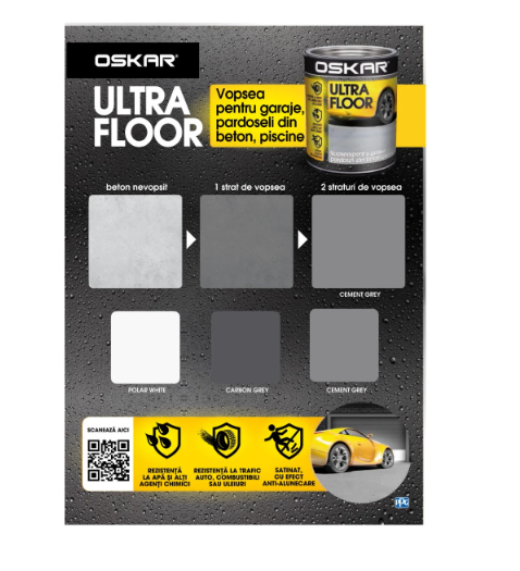 Vopsea pentru beton, Oskar Ultra Floor, interior / exterior, 0.75 L [2]