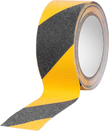 Unelte abrazive si pentru taiat - Banda adeziva antiderapanta negru/galben 50 mm x 15m