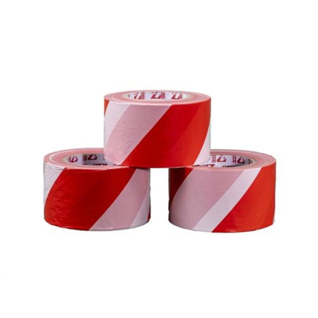 Unelte pentru tencuiala si zidarie - Banda de avertizare alb rosu 4.8 cm x 200 m