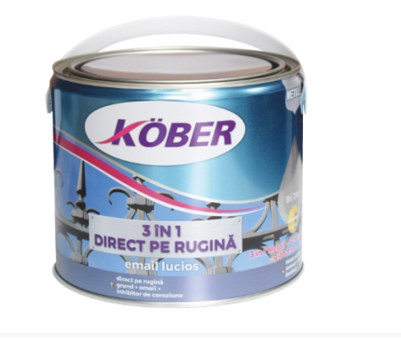 Emailuri pentru lemn si metal - Vopsea Kober 3 in 1 direct pe rugina, interior/exterior,2.5 L