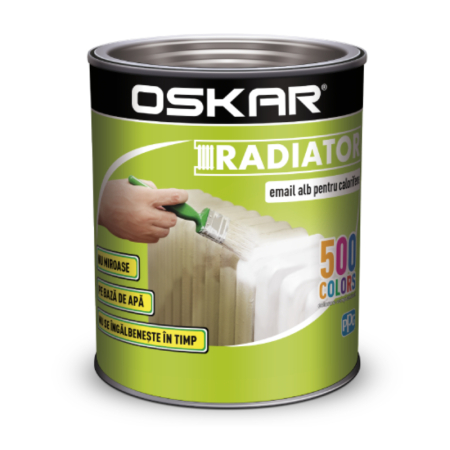 Vopsele si tencuieli - Vopsea pentru radiator Oskar, interior, pe baza de apa, alb, 0.5 L
