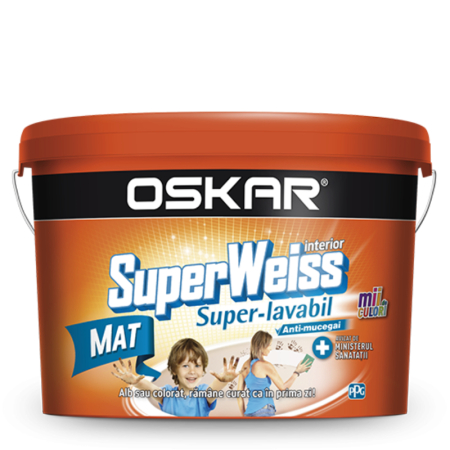 Vopsele pentru interior - Vopsea superlavabila Oskar Superweiss Mat, alba, pentru interior 8.5 L