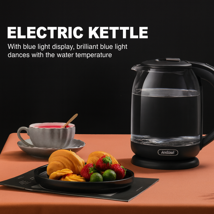 Fierbător electric din sticlă 1.8L, 1500W, iluminare LED, fierbere rapidă [3]